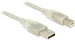 Delock Cablu USB 2.0 cu mufă conector tip A Cablu USB 2.0 cu mufă conector tip B 5 m