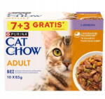 Cat Chow PURINA Cat Chow Adult macskatáp bárányhússal és zöldbabbal zselében, 10x85 g (7+3 INGYEN)