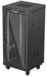 Lanberg 19" szabadon álló rack szekrény 24U/600X600 üvegajtó, lapraszerelt, LCD kijelző, fekete V2 FF01-6624-12BL (FF01-6624-12BL)