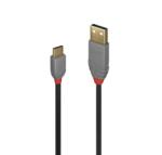 Lindy Cablu USB 2.0-A la USB type C Anthra Line T-T 0.5m Negru, Lindy L36885 (L36885)