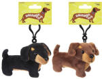  Pluș cățel dachshund, breloc 10 cm, 2 modele (441598)