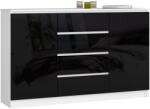  Comodă K160 2u 4s Clp Pk Negru Lucioas Comoda