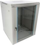 Pulsar RWA1566-G 19" 15U 600x600 fali rack szekrény; lapraszerelt; szürke; könnyített kialakítás (RWA1566-G)