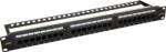 Pulsar RP-U24H5 19" patch panel; 24 port; cat5e; árnyékolatlan; tehermentesítővel; 180 fokos modulok (RP-U24H5) - digipont