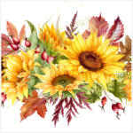  Ti-Flair Szalvéta 33 x 33 cm 3 Rétegű 20 Lap/Csomag Girasoli Autunnali (AAF003)