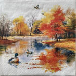  Ti-Flair Szalvéta 33 x 33 cm 3 Rétegű 20 Lap/Csomag Mallard Ducks at Autumn Pond (AAF002)