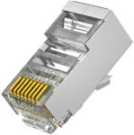 Nestron NPN-RJ45-1C6SF-PC100 Árnyékolt RJ45 csatlakozó; Cat6; fali és patch kábelekhez; 100 db/csoma (NPN-RJ45-1C6SF-PC100) - hik-online