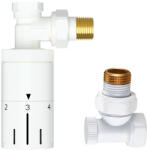 Welland heating Termosztatikus radiátor sarokszelep készlet - 1/2" - fehér (TRV-B-00003-W-LB-00074-W)