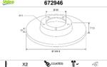 Valeo Frana disc Disc frana Valeo 672946 - compatibil Nissan, Renault, Opel, Vauxhall (VALEO672946)
