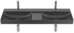 Roca Lavoar suspendat dublu Roca Ona 120x46 cm Fineceramic, negru mat (A32768B080)