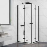 Inter Ceramic Стъклен параван за баня 114ВМ, сгъваем, черен мат 90x200 см