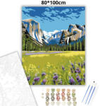 Derűs Yosemite-völgy - számfestő készlet - 80×100 cm (Keret nélkül)