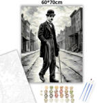  Charlie Chaplin - A csavargó - számfestő készlet - 60×70 cm (Keret nélkül)