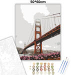 Golden Gate híd - számfestő készlet - 50×60 cm (Keretre feszítve)