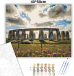  Rejtélyes Stonehenge-kör - számfestő készlet - 40×50 cm (Keretre feszítve)
