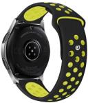Beline Curea universala din silicon Beline Sport, 22mm, Negru / Galben (5905359818984)