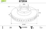 Valeo Frana disc Disc frana Valeo 672934 - compatibil Peugeot, Fiat, Citroën, Opel (VALEO672934)