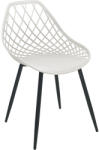 pakoworld Scaun de gradina Suan picioare metal negru, alb, 56x49x82 cm (326-000018)