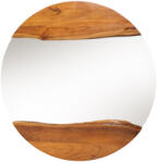 Invicta interior Oglinda de perete LIVING EDGE 100 cm rotunda, cu margini naturale, din lemn de salcam maro (46492)