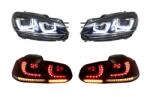 KITT Set faruri si stopuri LED pentru VW Golf 6, R20 U Design, semnal dinamic (COHLVWG6URU)
