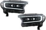 KITT Faruri LED negre Ford Ranger Raptor 2015-2020 LHD cu semnal dinamic (HLFRNGT6LED)