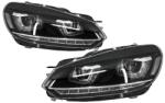 KITT Faruri LED pentru VW Golf 6 VI RHD, design Golf 7, semnal dinamic (HLVWG6URHD)