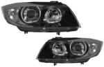 KITT Specials Faruri Angel Eyes negre pentru BMW Seria 3 E90 E91 Sedan Touring 2005-2011 (LPBME4)