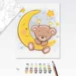 Brushme Pictare conform numerelor pentru copii ursuleț și lună - 30x40
