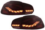 KITT Stopuri Full LED pentru VW Golf 6 VI 2008-2013, rosu fumuriu, semnal dinamic (TLVWG6LED)