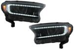 KITT Faruri LED Light Bar pentru Ford Ranger 2015-2020 LHD, Negre, Semnal Dinamic (HLFRNGT6)
