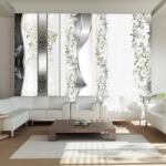 Artgeist Fototapet - Parade of orchids in shades of gray - 150x105