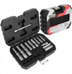 TOYA Gyertyakulcs Készlet 1/4" 3/8" 8-12mm Csatlakozóval CrV 18 részes (YT-05346)