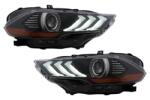 KITT Specials Faruri LED negre Ford Mustang Facelift 2018-2023 cu DRL RGB si semnal dinamic (HLFMUFLRGB)