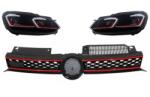 KITT Grila centrala si faruri LED secventiale pentru VW Golf 6 2008-2012 GTI (COFGVWG6GTIFR)