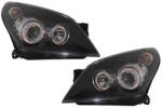 KITT Lightning Faruri Opel Astra H 2004-2009 Angel Eyes negre cu reglaj electric (SWO13B)