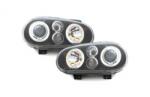 KITT Lightning Faruri VW Golf 4 Angel Eyes Negre pentru LHD, 1997-2003 (SWV02B)