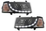 KITT Lightning Faruri LED DRL negre pentru VW Transporter T4 1990-2003, set stanga-dreapta (HLVWT4BLED)