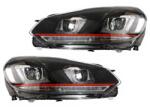 KITT Specials Faruri LED VW Golf 6 VI 2008-2013 stil GTI rosu cu semnal dinamic (HLVWG6URRHD)