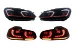 KITT Set faruri si stopuri LED pentru VW Golf 6 (2008-2013) GTI Design rosu (COHLVWG6FRRCFW)