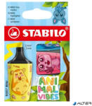 STABILO Szövegkiemelő készlet, 2-5 mm, STABILO "Boss Mini Animal Vibes", 3 különböző szín (07/03-73) - alter