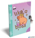 LIZZY Emlékkönyv, lakattal, A5, keményfedeles, LIZZYSULI "Lollipop Capybara", zöld-lila (7490225000) - alter