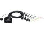 ATEN CS22H 2-Port USB 4K HDMI Cable KVM Switch with Remote Port Selector (CS22H) - tutitinta