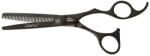  Olivia Garden SilkCut Black professzionális fodrászolló, 35 fogú hátul, 6 hüvelyk - 15, 5 cm, fekete