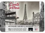 Conté à Paris vázlatceruza és pittkréta készlet - Pierre Noire set, 15 db, fémdobozos