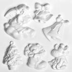 ArtExport Hobbyművész műanyag öntőforma - karácsonyi apró, angyal, harang, rénszarvas, mackó, 6 db