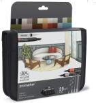 Winsor & Newton ProMarker kétvégű alkoholos filctoll készlet - 25+1 db, interiors, cipzáras tartóban