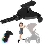 Lionelo Placa de transport LIONELO Buggy Board 2-in-1 pentru carucior, cu scaun detasabil, roti LED, pana la 25 kg (LO-BUGGY BOARD BLACK ONYX)