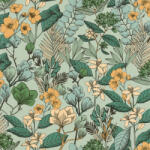  Caselio Flower Power 101857129 MAY Csodás virágdekor hónapról hónapra Május Réti füvek virágok világoszöld smaragdzöld arany sárga tapéta (101857129)