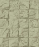  Kifinomult valódi origami! Négyzetekbe rendezett 3D gyűrt papír mitázat tundrazöld tónus tapéta (89647404)