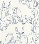  Casadeco Idylle 83826537 MAGNOLIA BLUE virágos stilizált magnólia fehér mélykék tapéta (83826537)